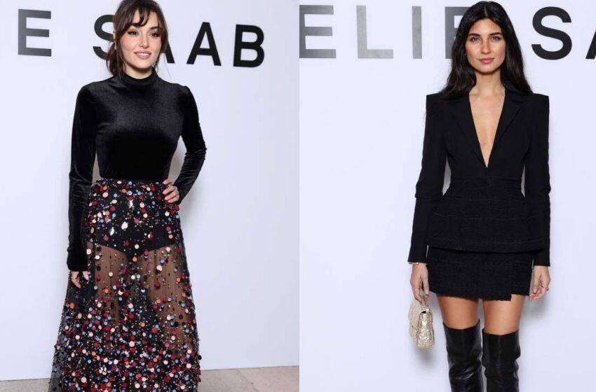 Hande Erçel ve Tuba Büyüküstün, Paris Moda Haftası kapsamında Elie Saab defilesine katıldı